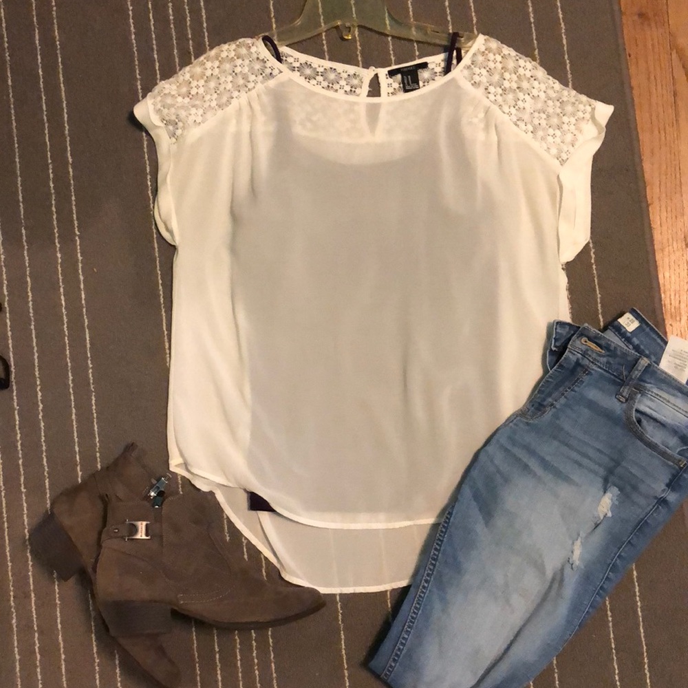 Forever21 Sheer white top